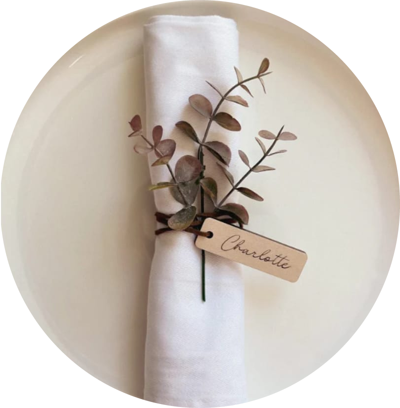 Table name tag place setting